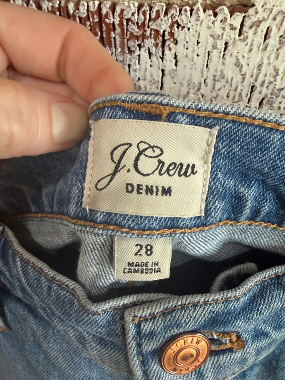 J. Crew High Rise Denim Short in Tea Time Wash Sz 28 Style #AV425